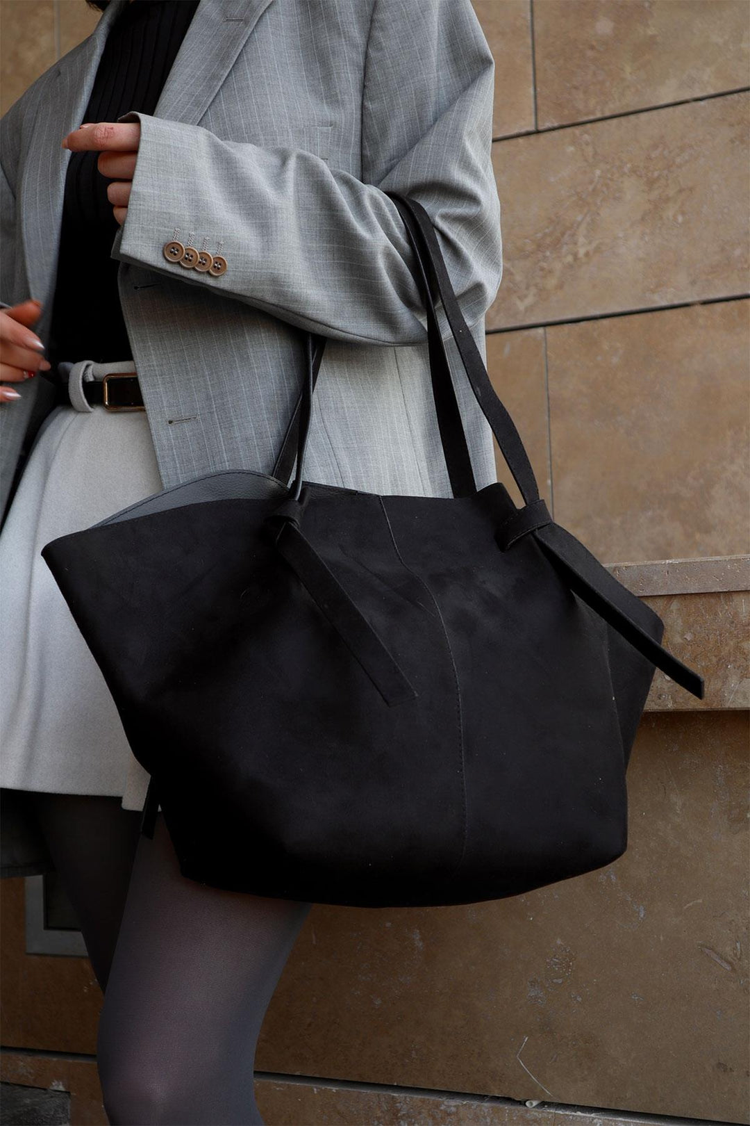 Luna Woven Suede Bag