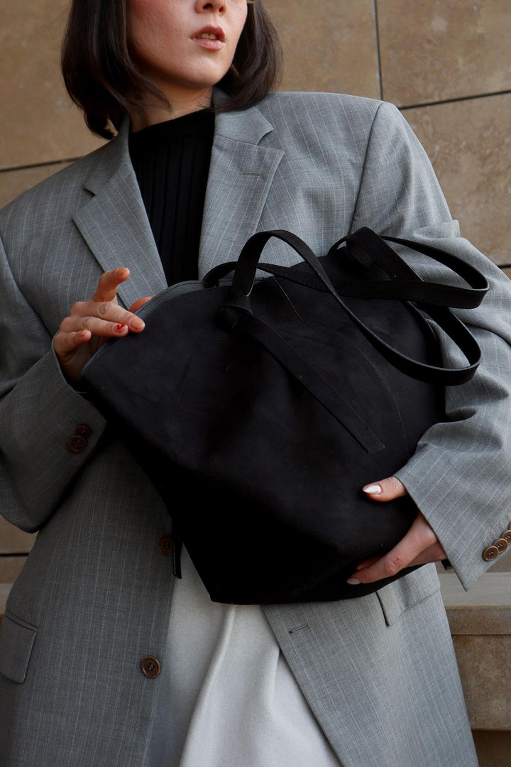 Luna Woven Suede Bag