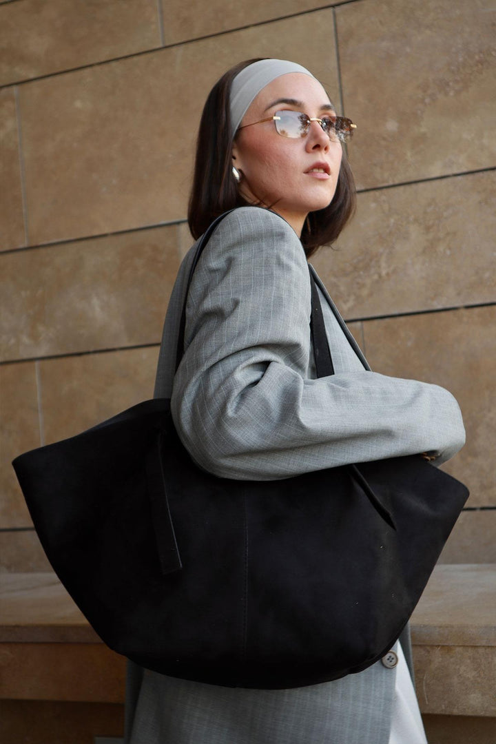 Luna Woven Suede Bag